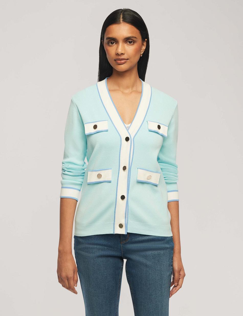 Chandails Anne Klein Cardigan With Tipped Pockets   | WOQ-9801847